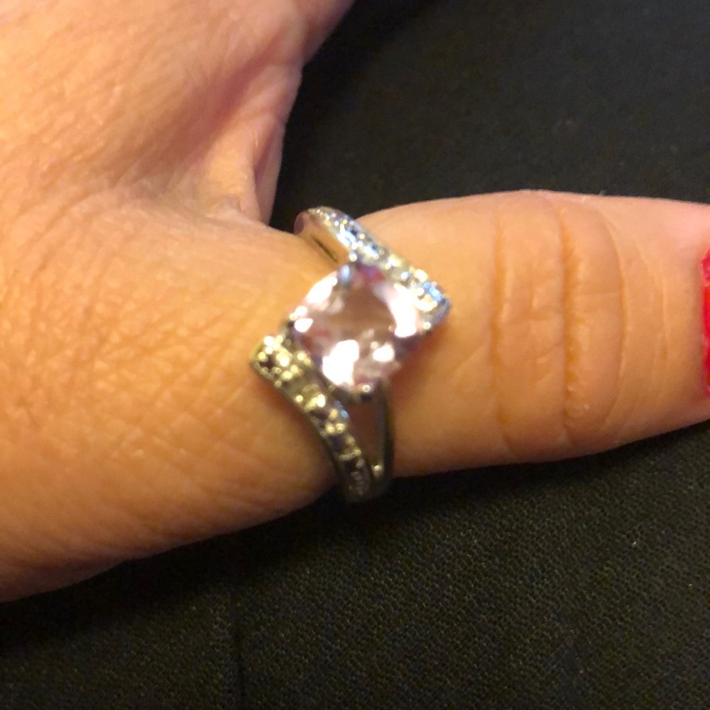 Amethyst and diamond accents sterling silver